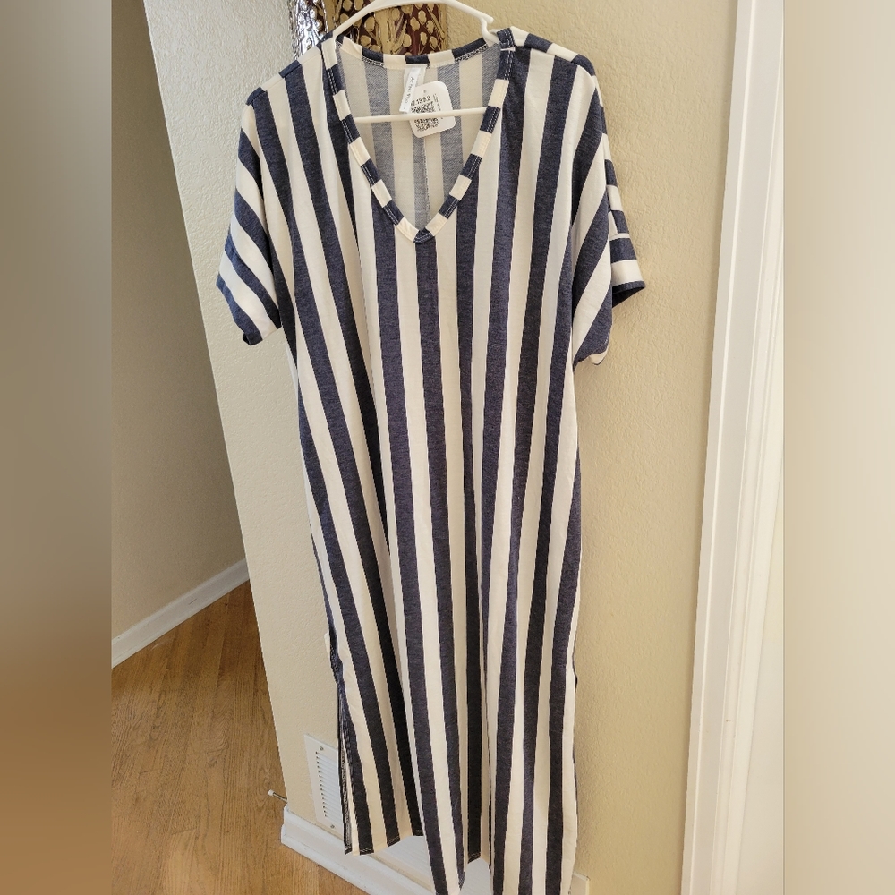 Navy Striped Dress